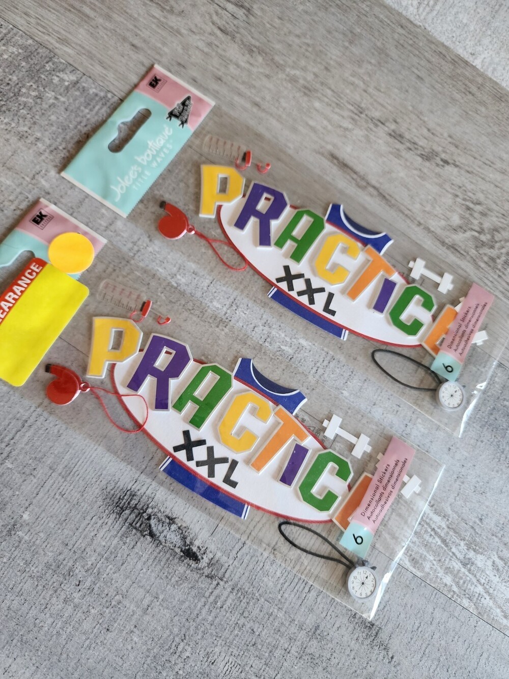 JOLEES Title Practice Sports Weights Water Bottle Scrapbook Stickers Lot NEW #41
